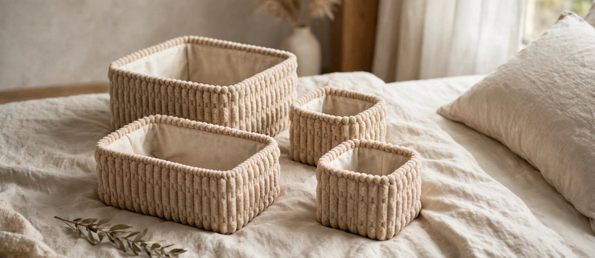 Set x 4 Canastos Plush - Organizadores Beige