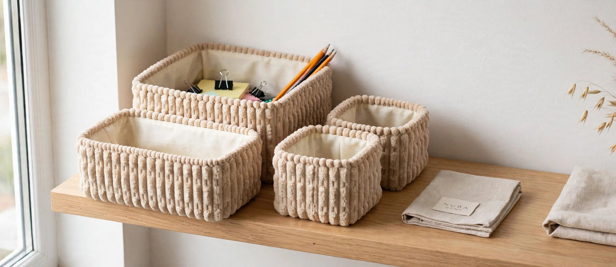 Set x 4 Canastos Plush - Organizadores Beige